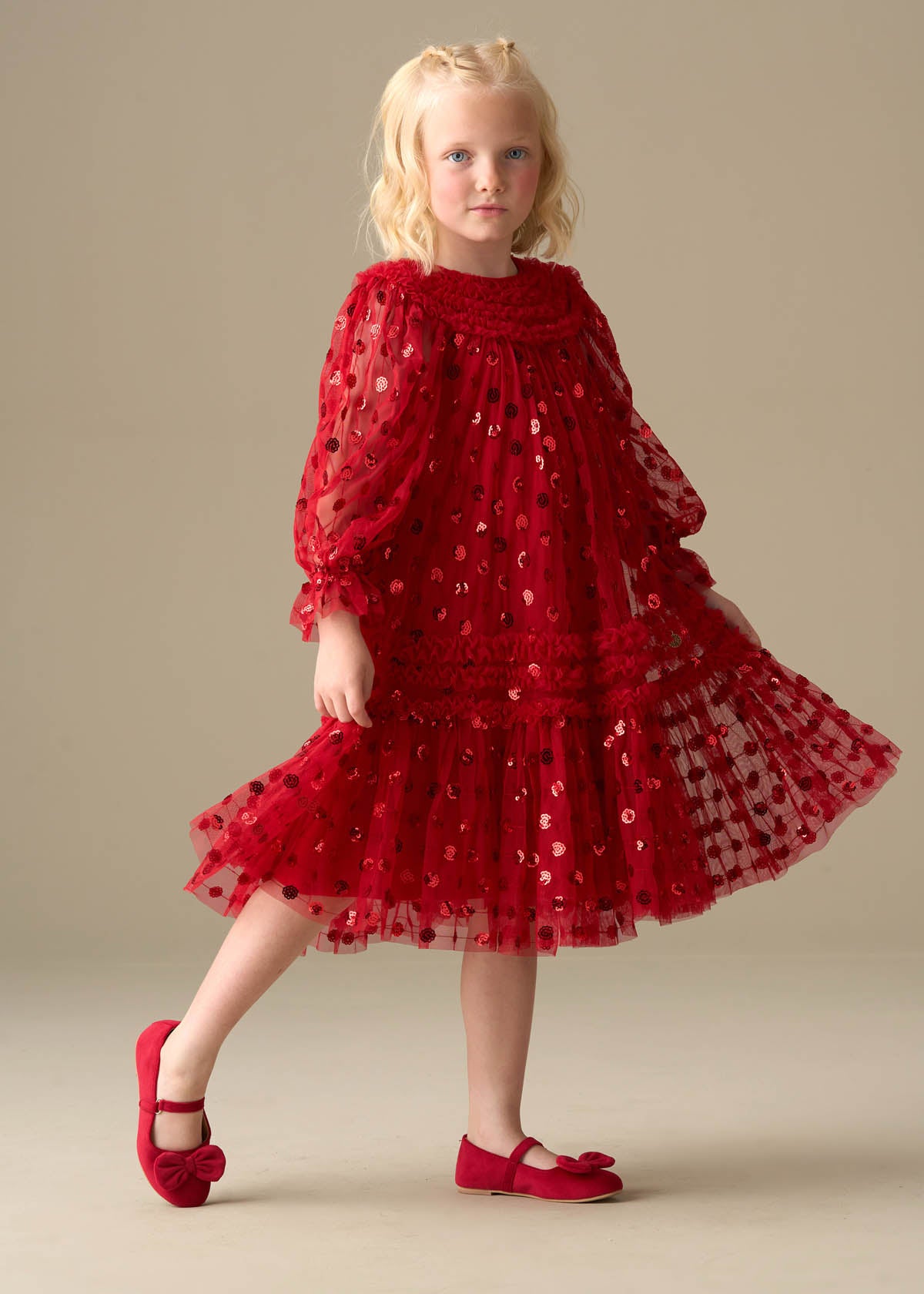 Verity Ruffle Mesh Dress