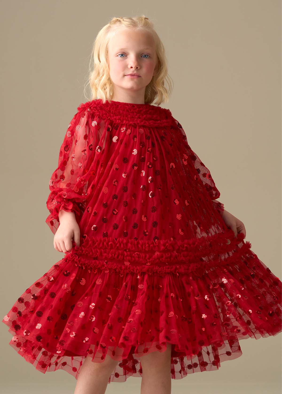 Verity Ruffle Mesh Dress