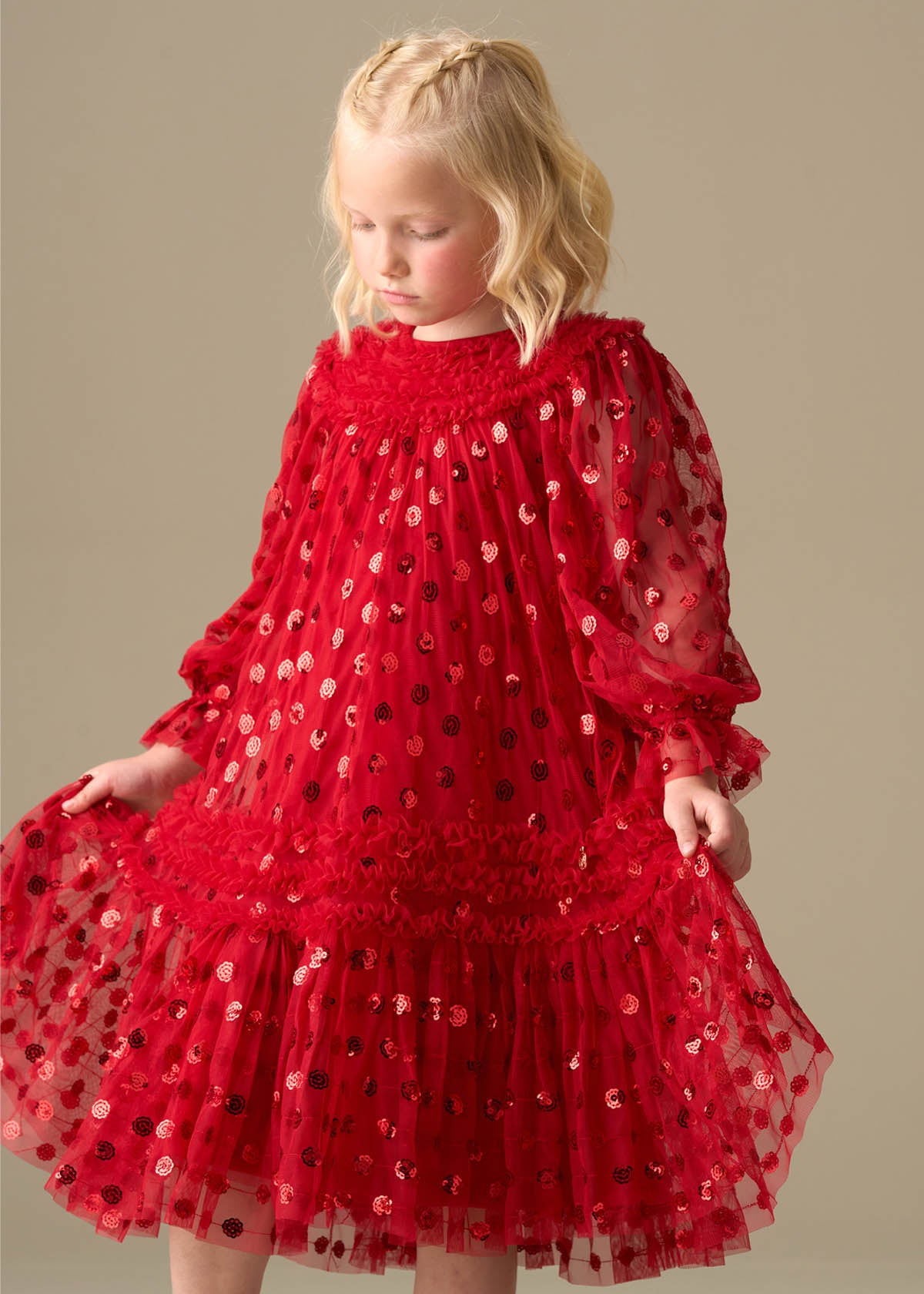 Verity Ruffle Mesh Dress