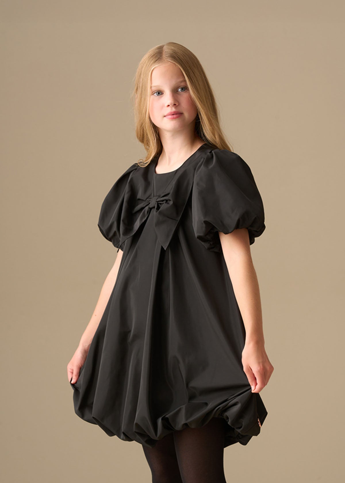 Nadia Puffball Bow Collar Dress