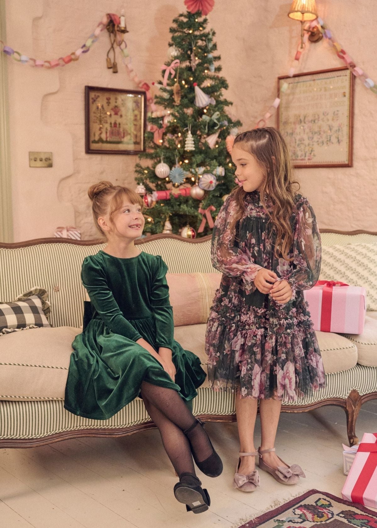 Verity Ruffle Print Mesh Dress