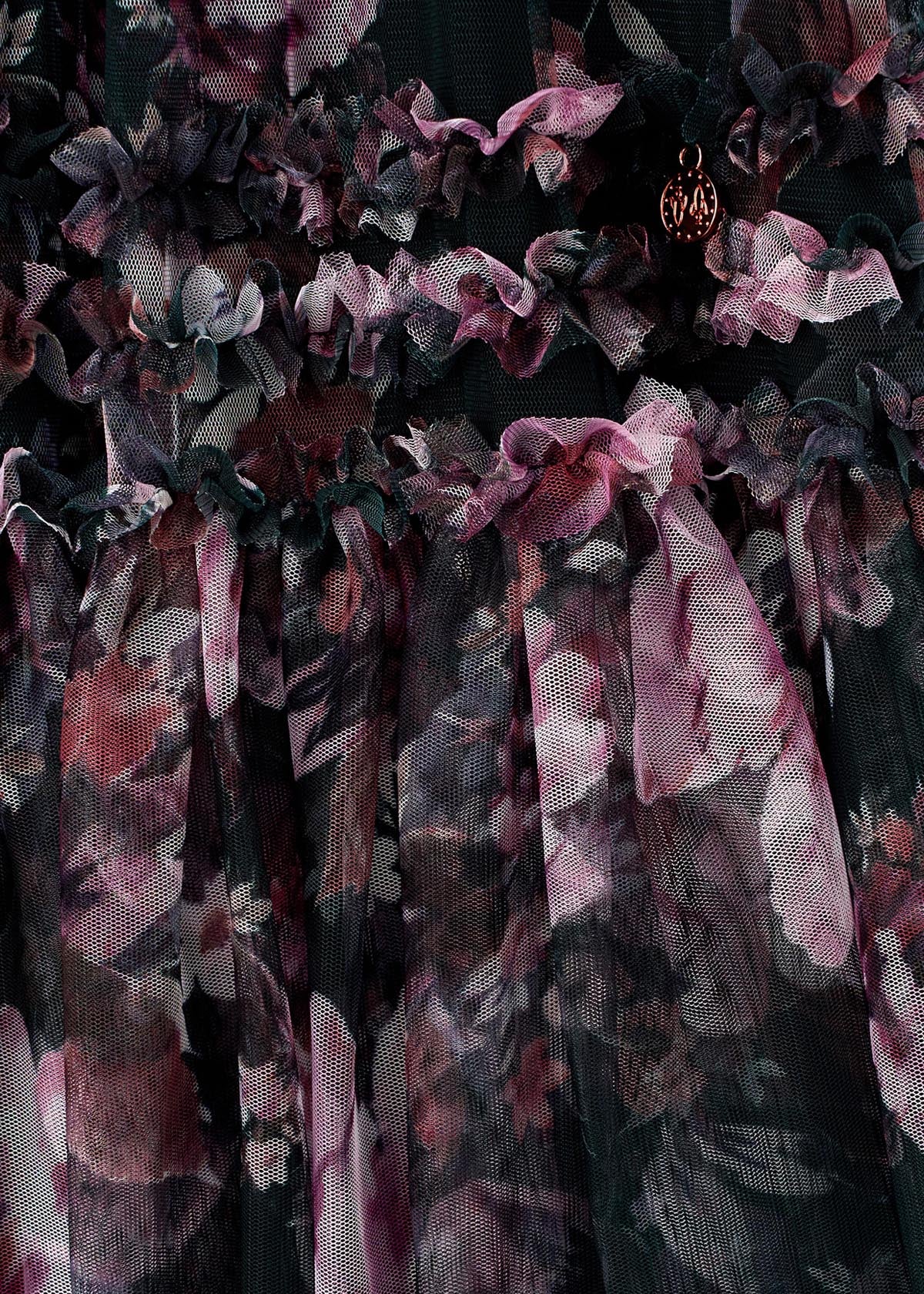 buy girl ruffle print mesh dress