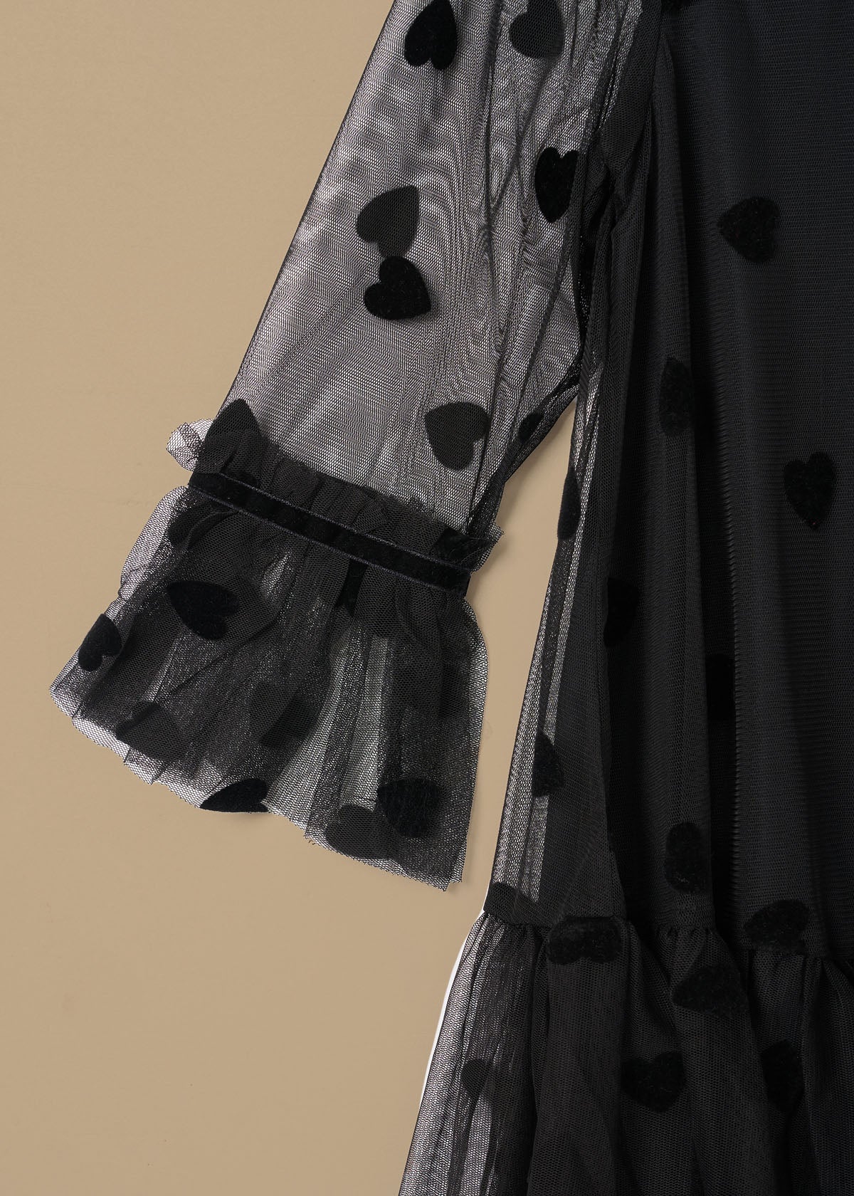 Neve Flock Heart Mesh Dress