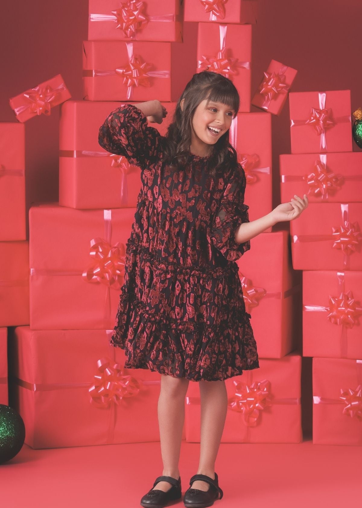 Poppy Devore Velvet Tiered Dress