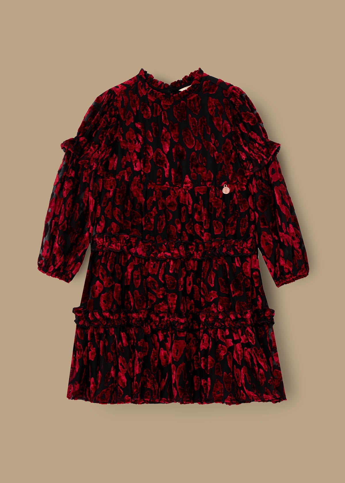 Poppy Devore Velvet Tiered Dress