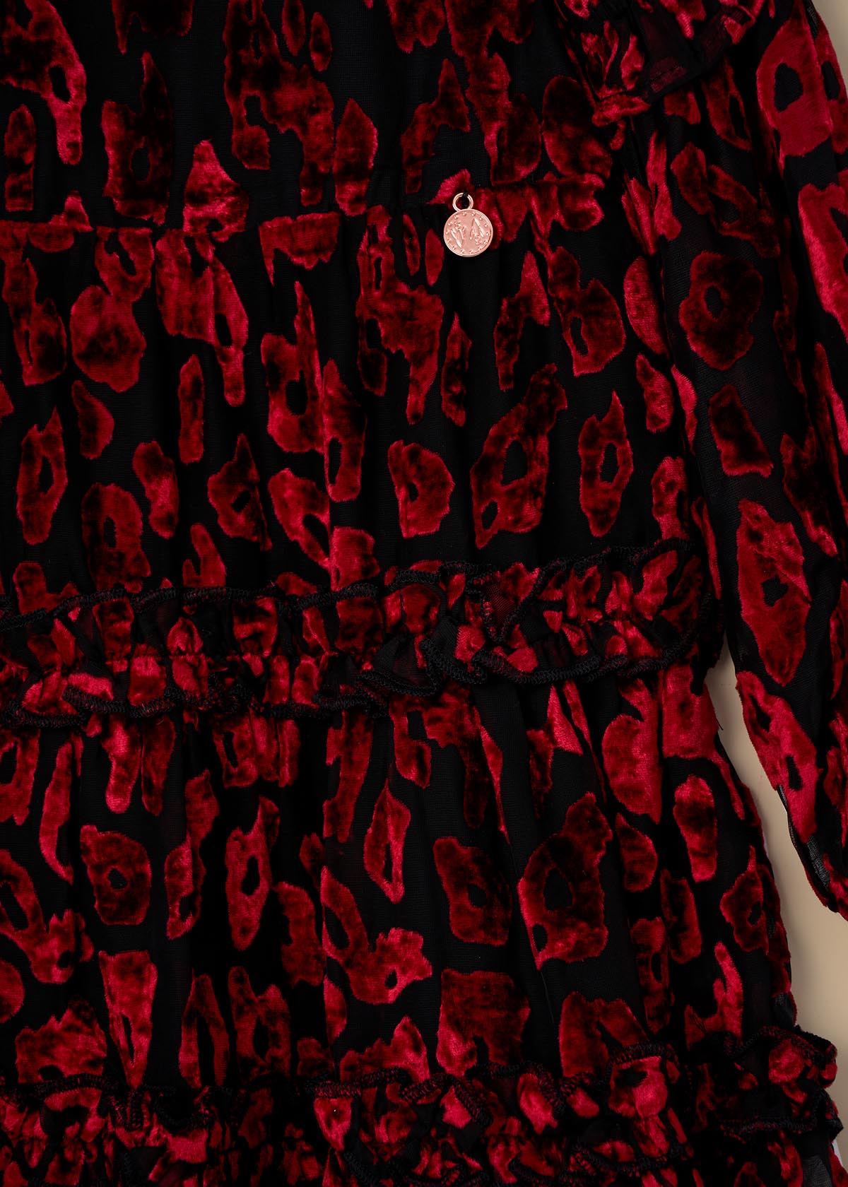 Poppy Devore Velvet Tiered Dress