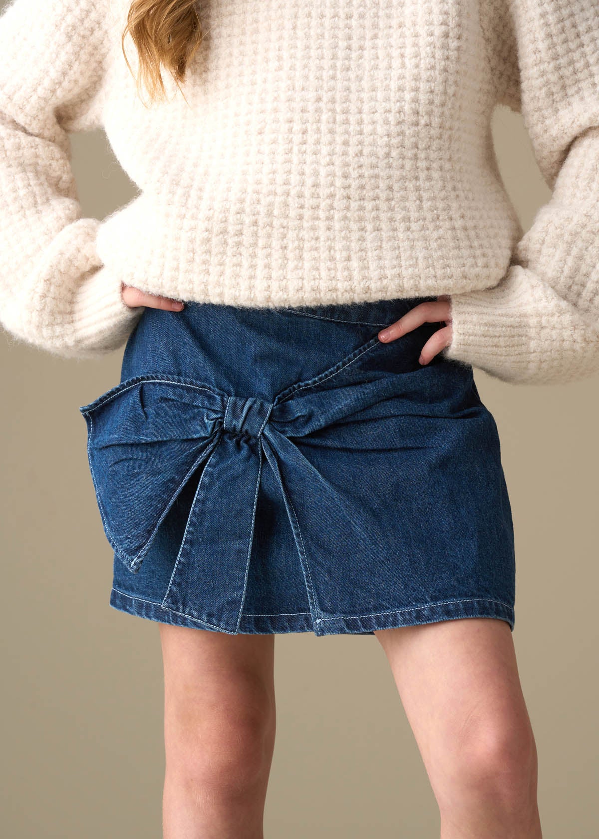 Casey Denim Bow Aline Skirt