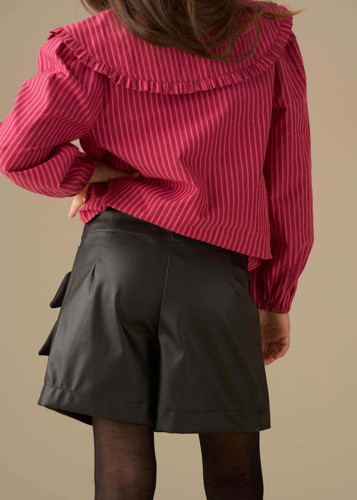 Danni Side Bow Faux Leather Skort