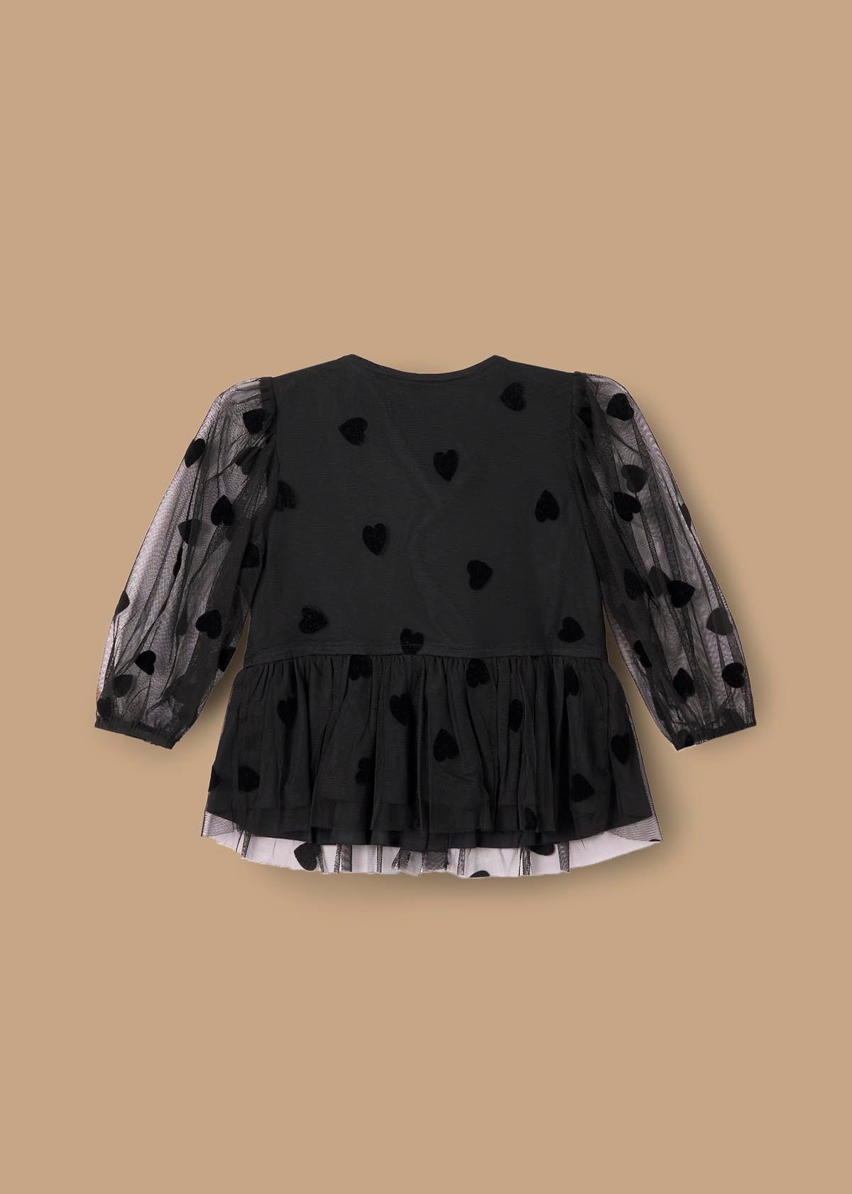 Neve Flock Heart Mesh Top