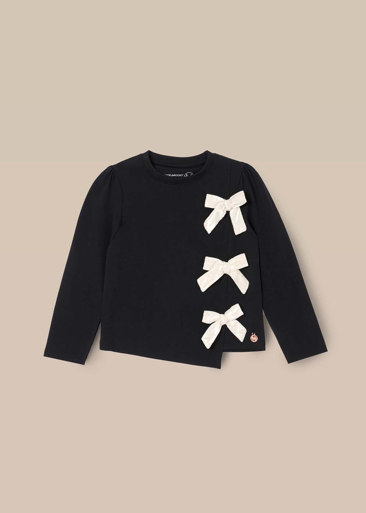 Girls Solid Black T-shirts