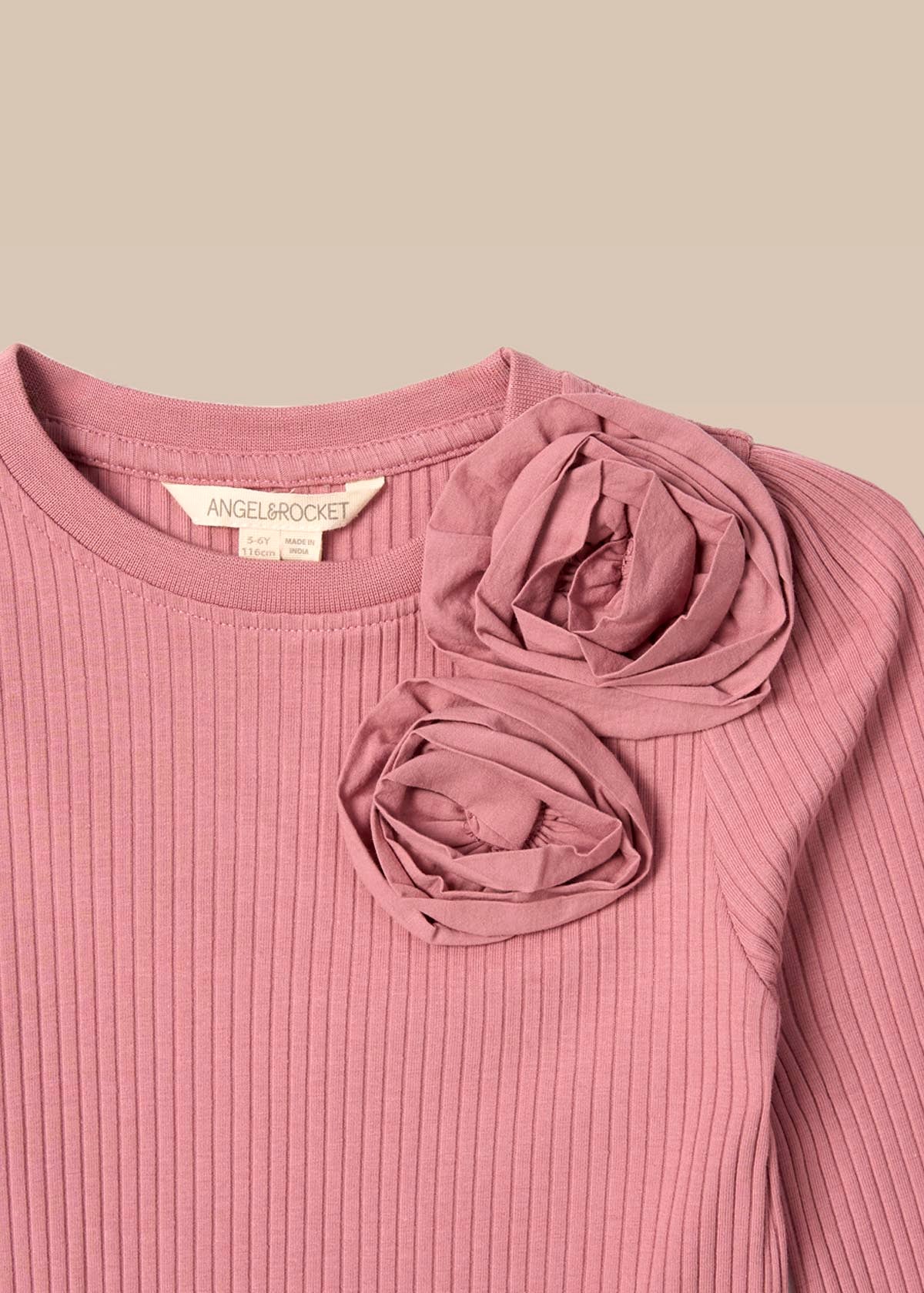 Girls Solid Pink T-shirts