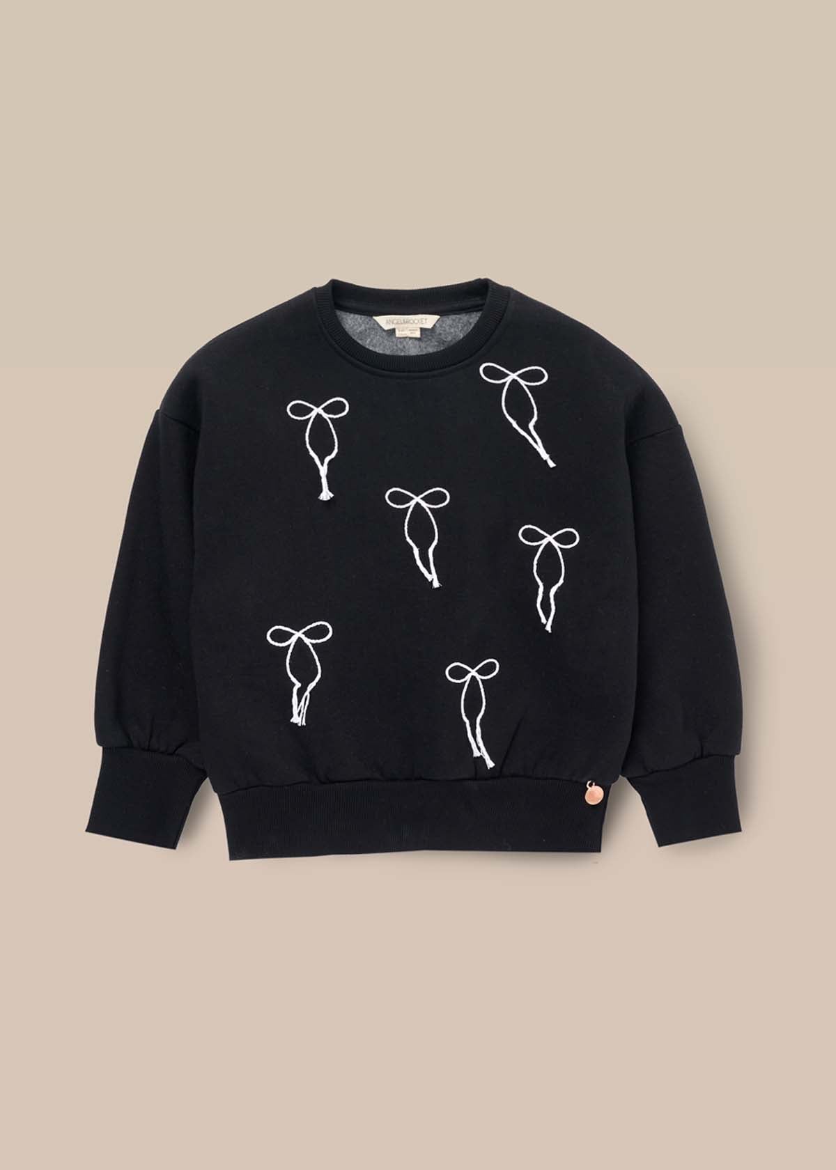 Imogen Embroidered Bow Sweat - Black