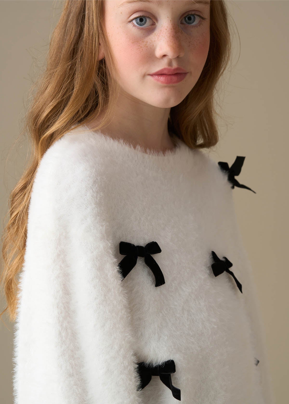 Mia Velvet Bow Eyelash Jumper