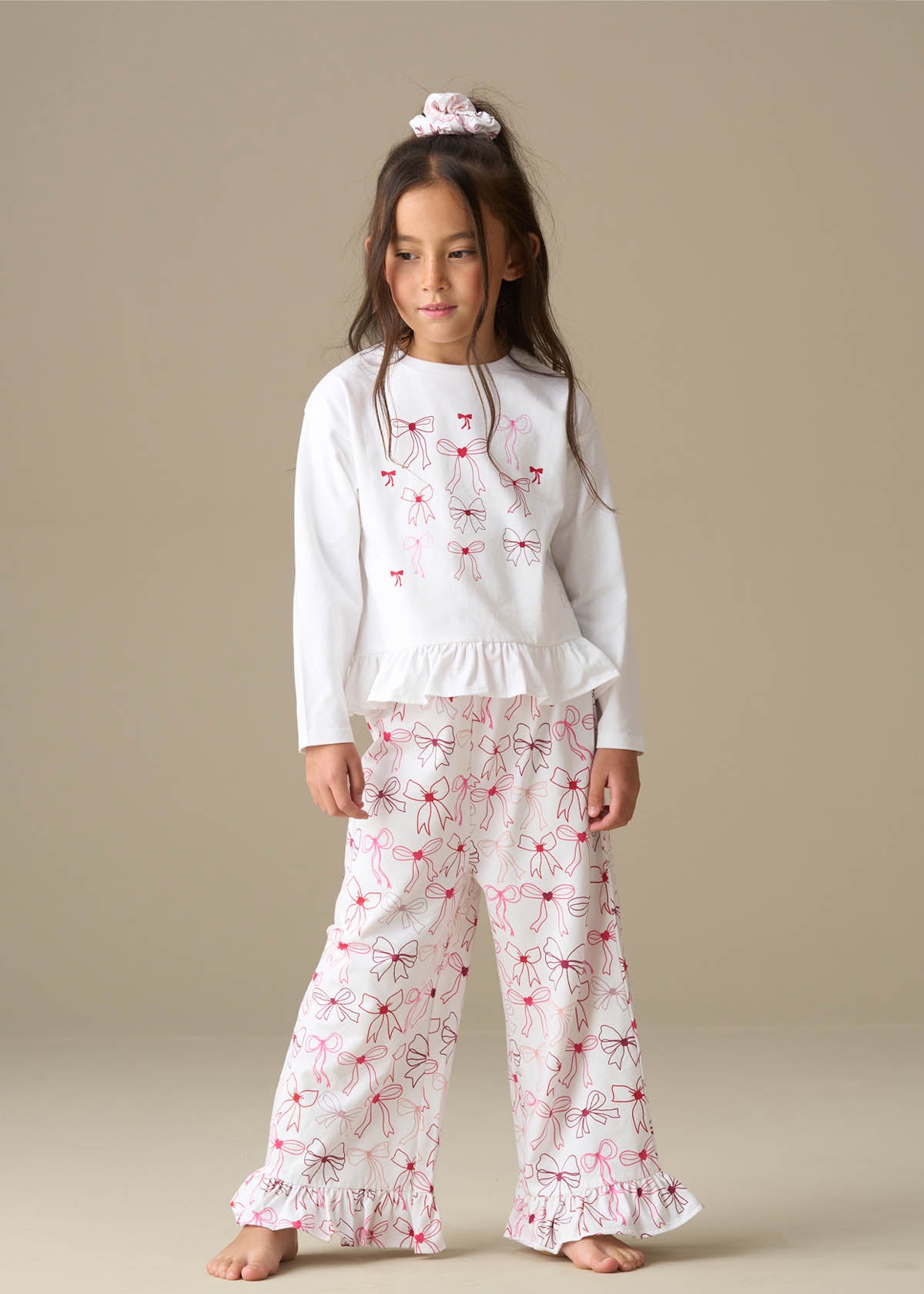 Betty Bow Print Frill Pjs