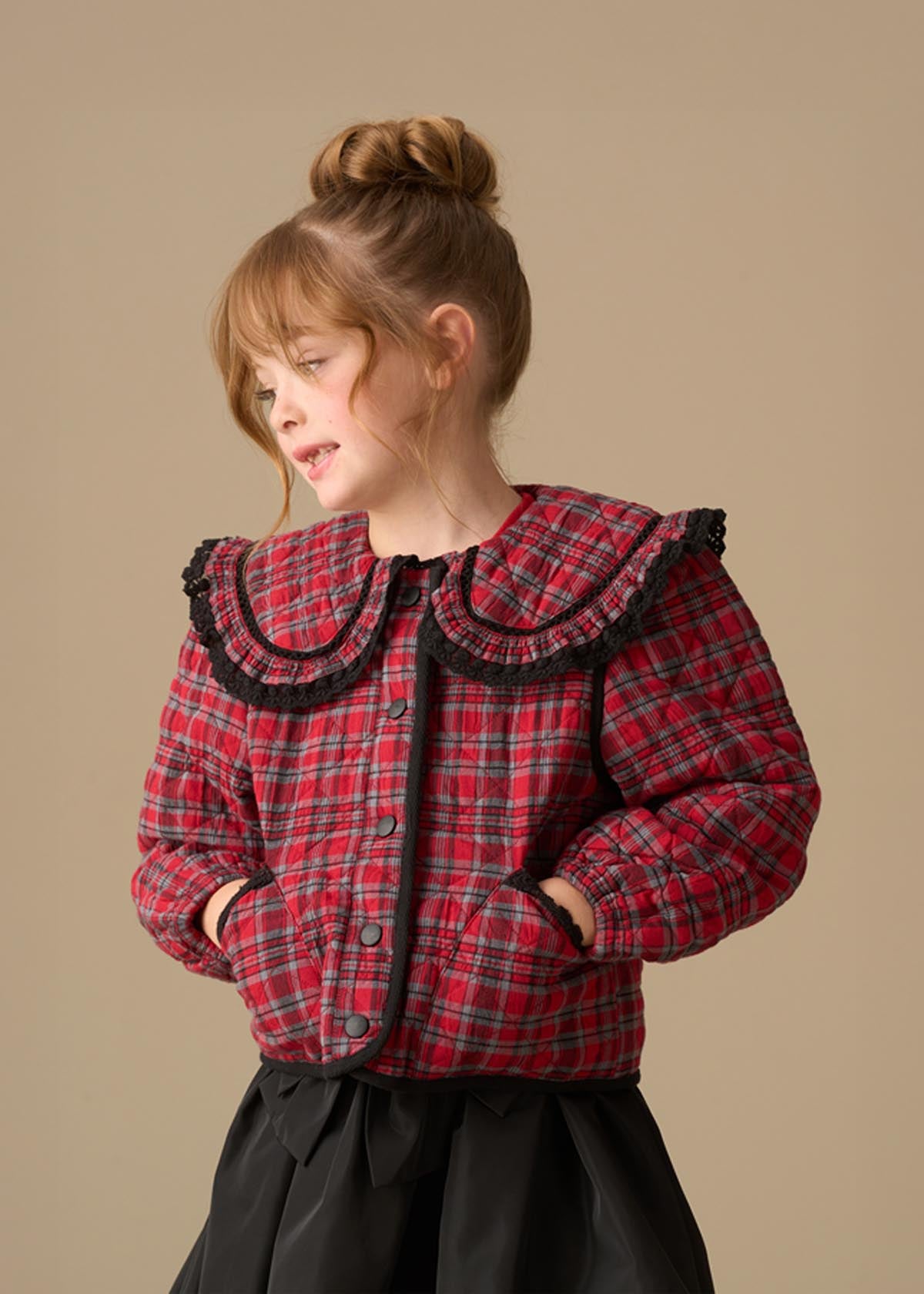 Paloma Red Check Collar Jacket