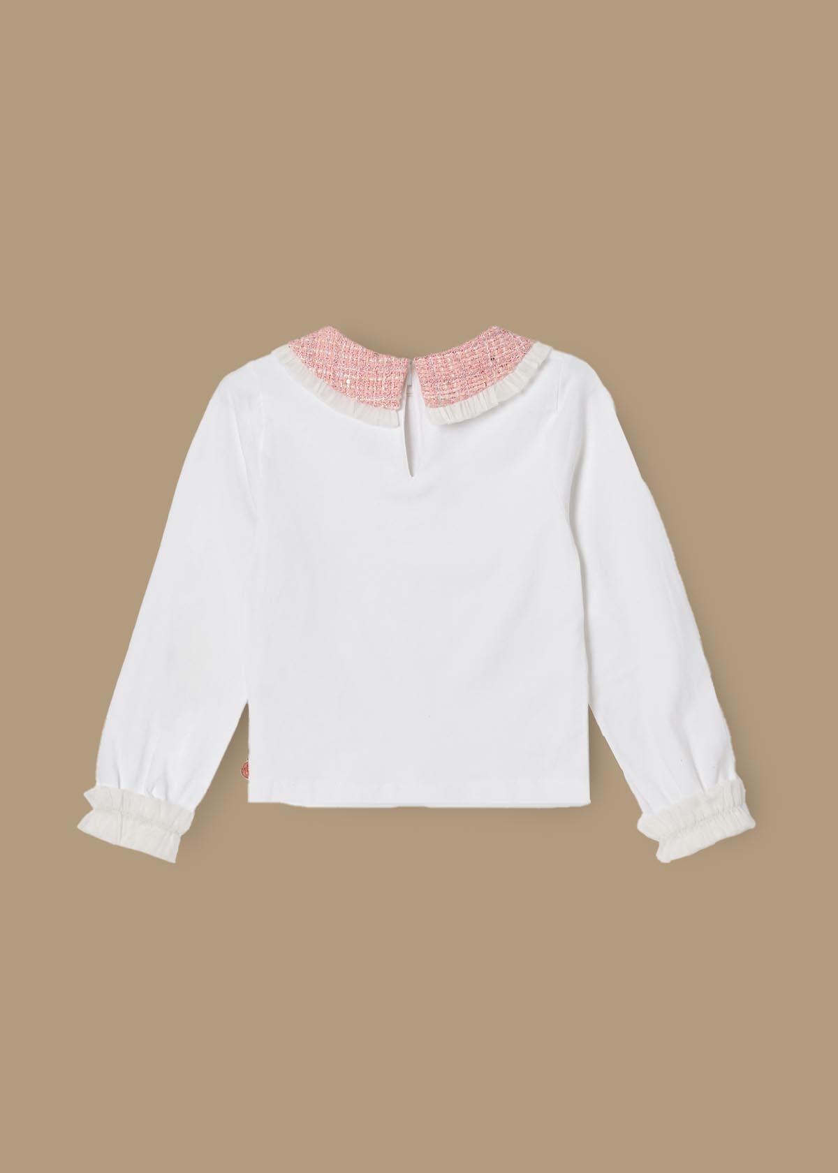 Girls Solid White T-shirts