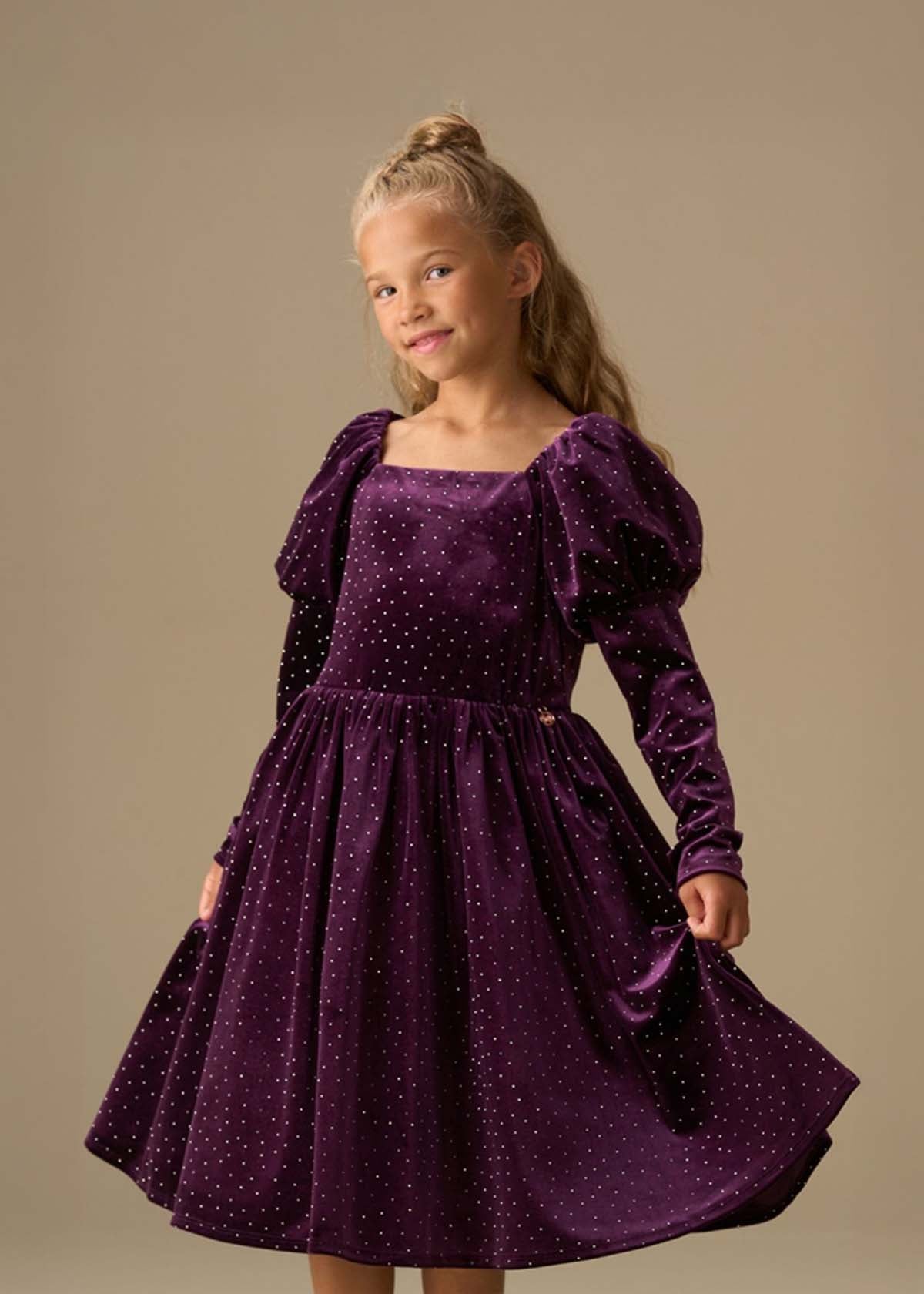 Violet Velvet Dress
