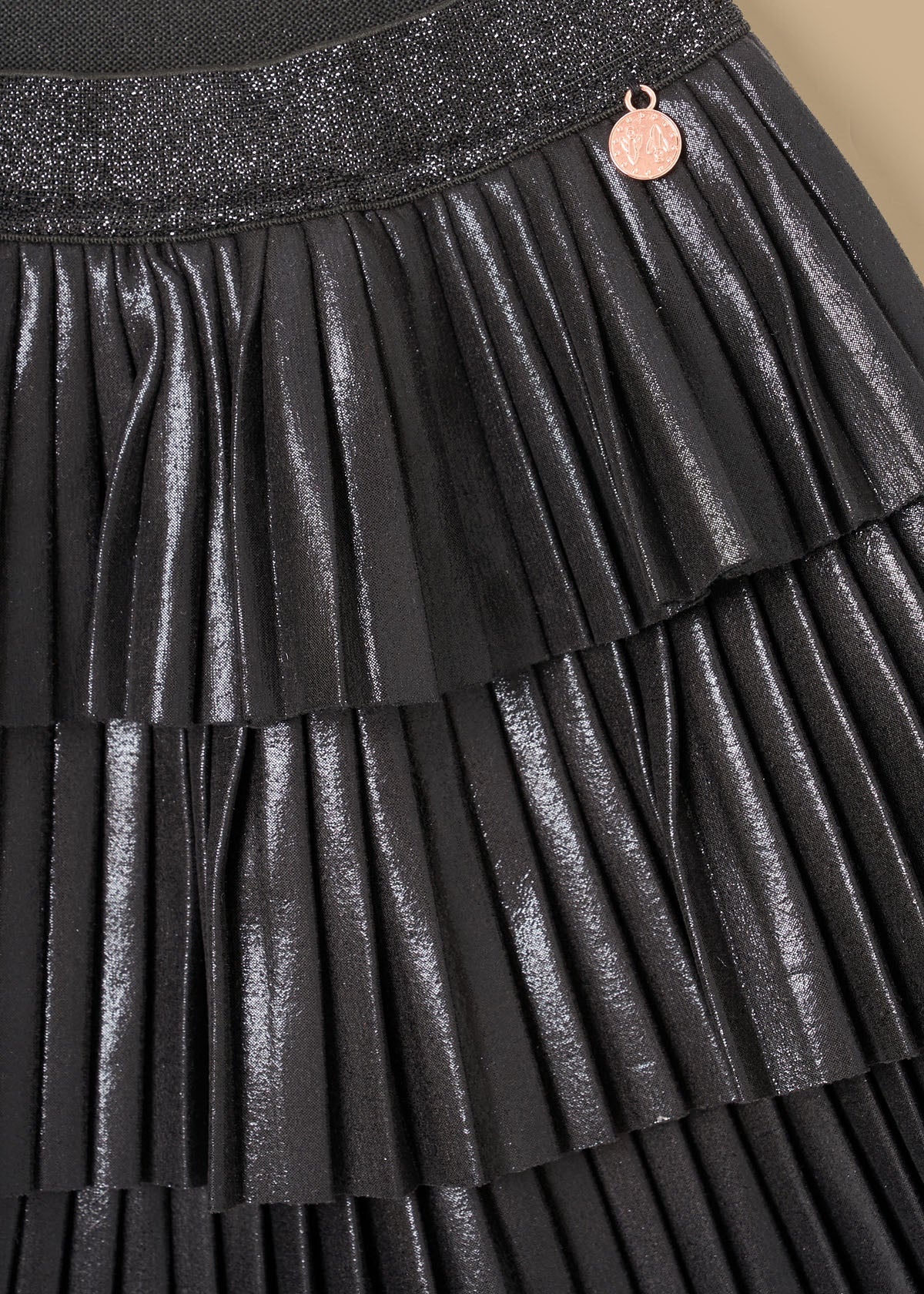 Lucile Metallic Tiered Rara Skirt
