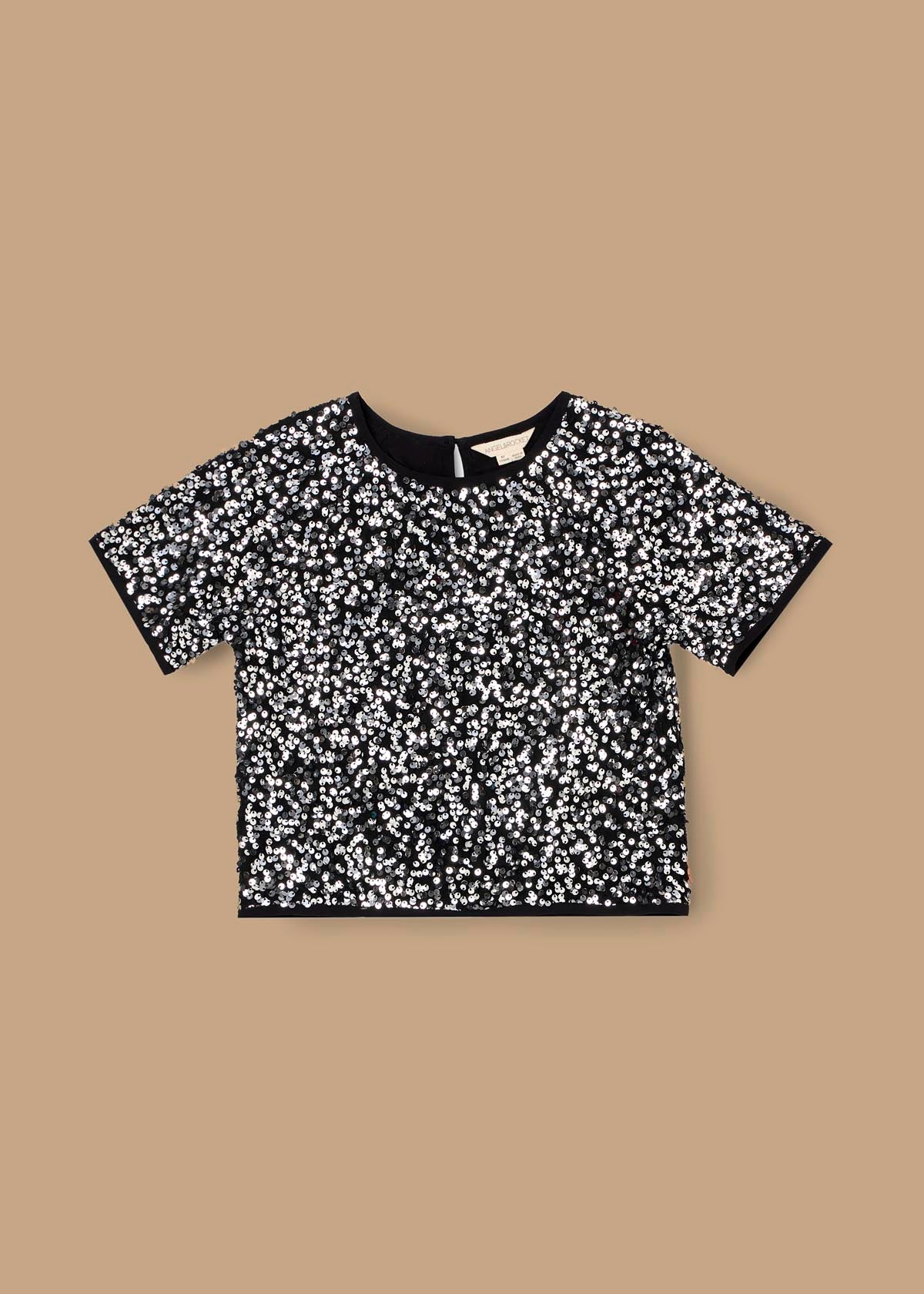 Leona Silver Sequin Top