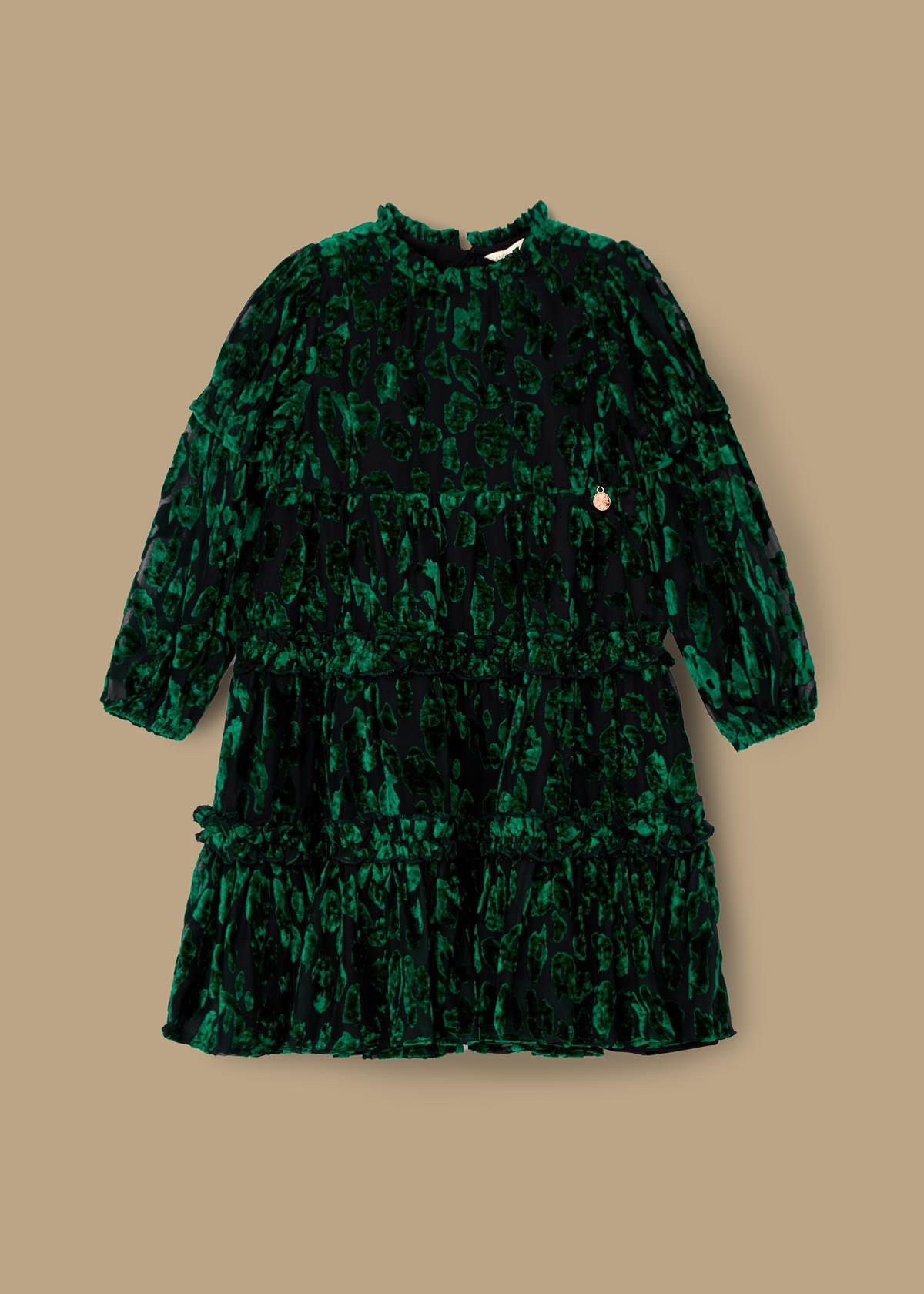 Poppy Devore Velvet Tiered Dress
