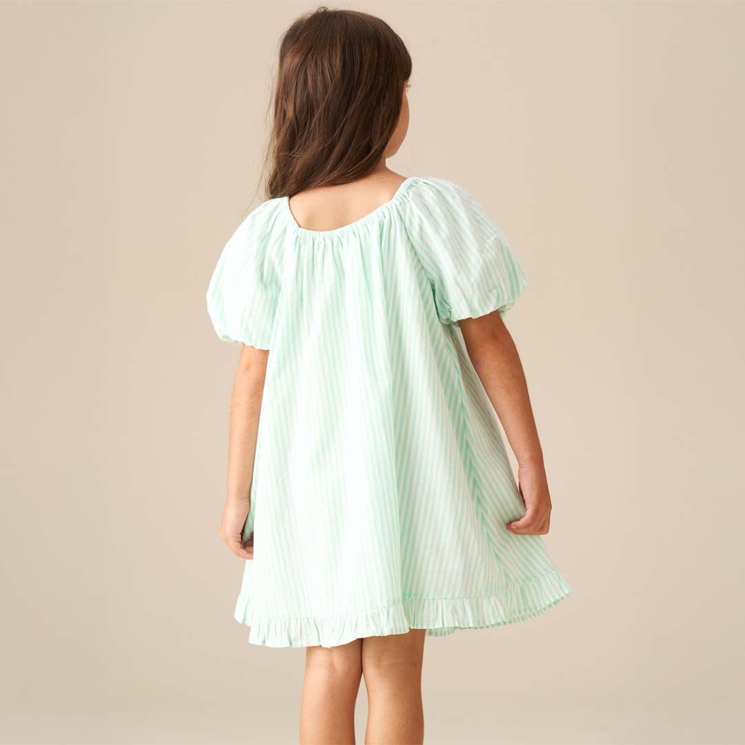 Coletta Corsage Stripe Swing Dress