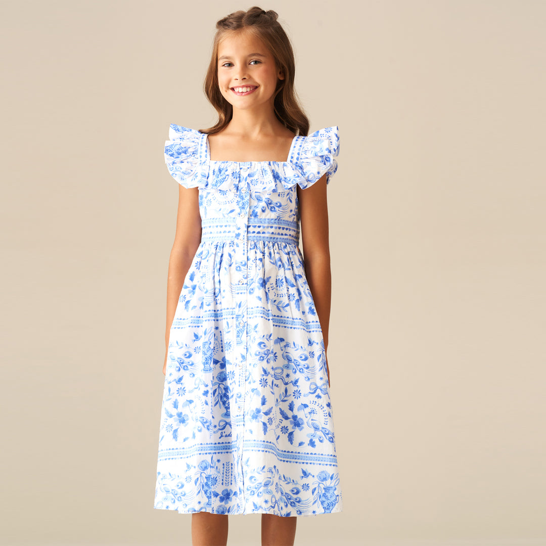 Ellery Print Ruffle Sleeve Dress