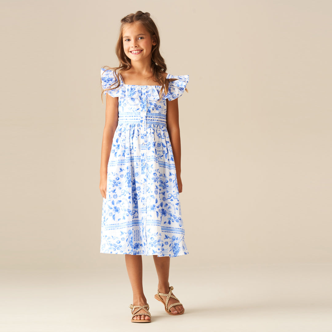 Ellery Print Ruffle Sleeve Dress