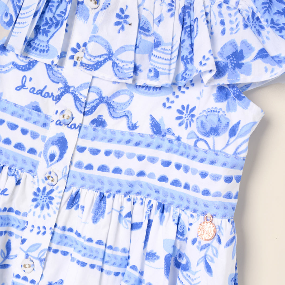 Ellery Print Ruffle Sleeve Dress