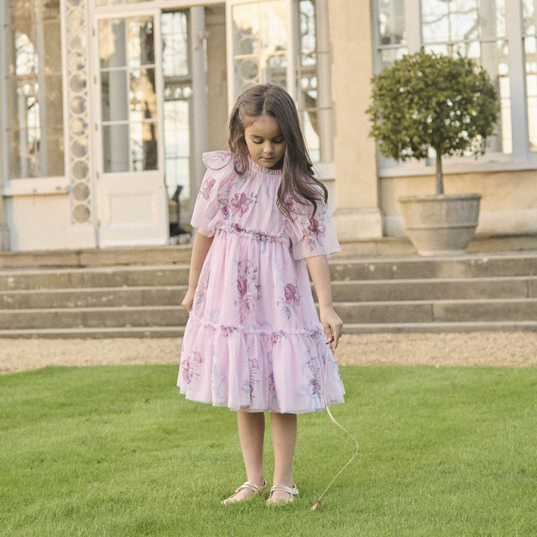 Rosa Pink Floral Mesh Dress