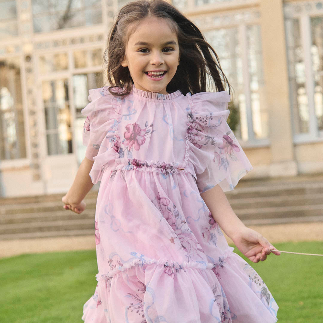 Rosa Pink Floral Mesh Dress