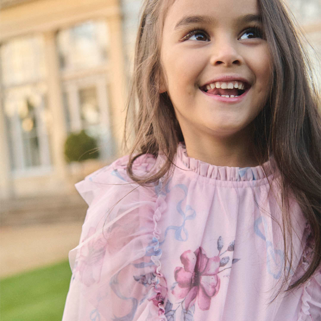 Rosa Pink Floral Mesh Dress