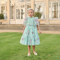 Rosa Mint Floral Mesh Dress