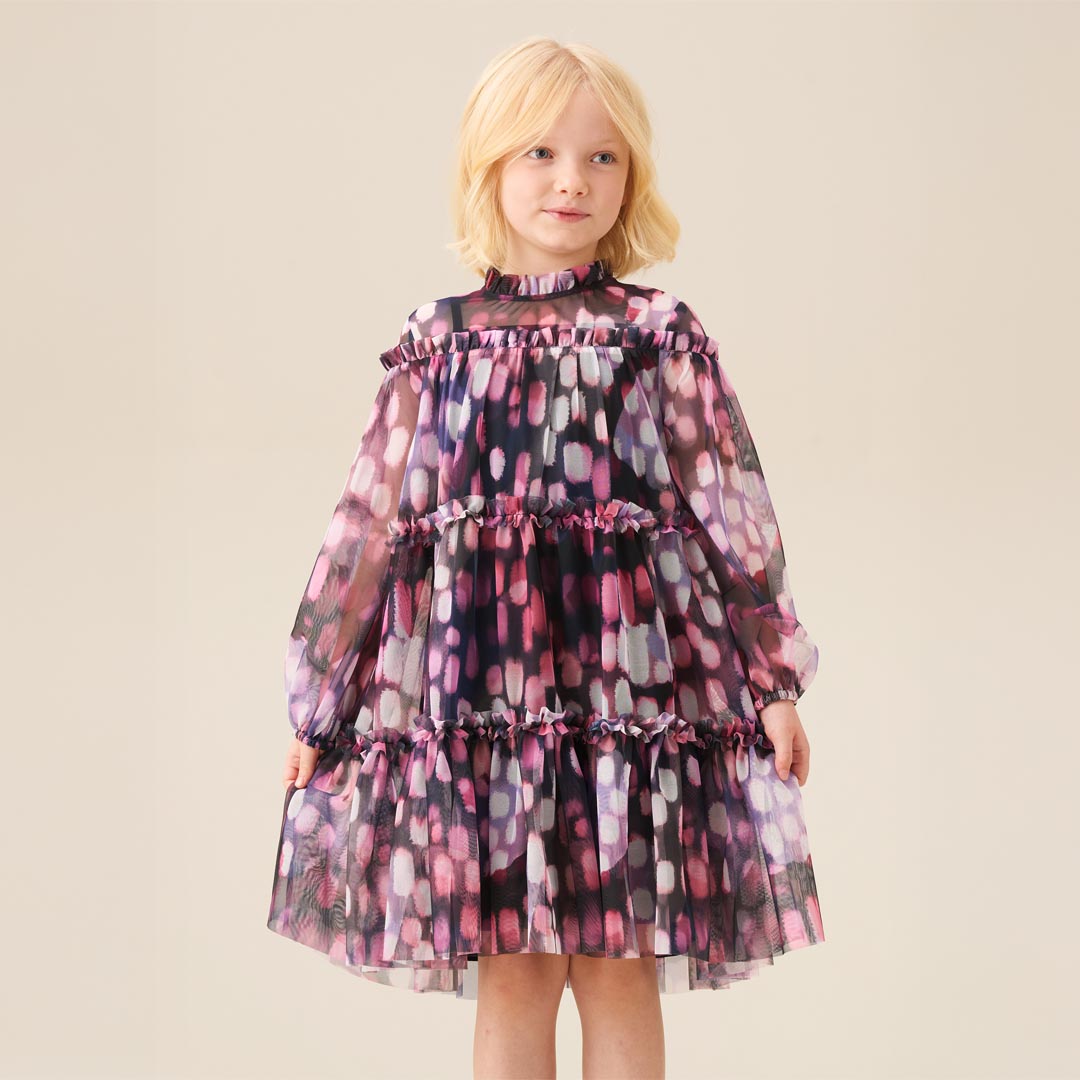 Cara Printed Swing Mesh Dress Multi