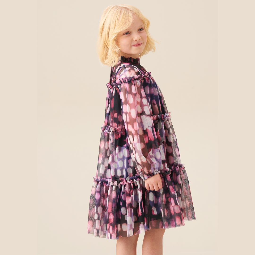 Cara Printed Swing Mesh Dress Multi