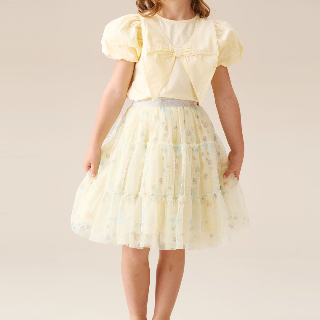 Mae Floral Print Mesh Skirt