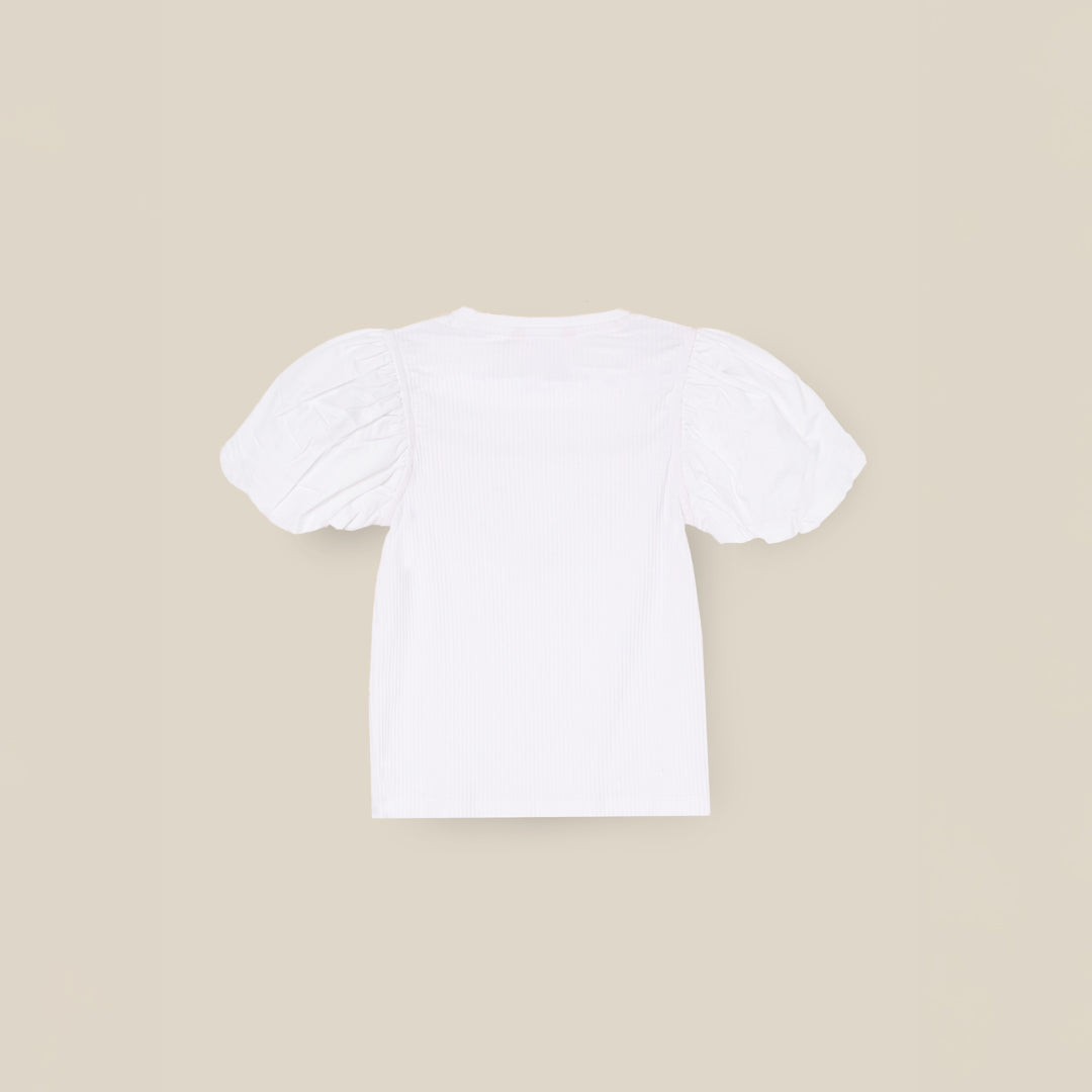 Eve Ruffle Heart Puff Sleeve Tee