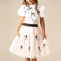 Lyla Bow Mesh Skirt