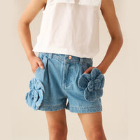 Eden 3D Flower Denim Shorts
