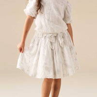 Dahlia Floral Embroidered Skirt