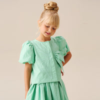 Roxie Bow Embellished Woven Top