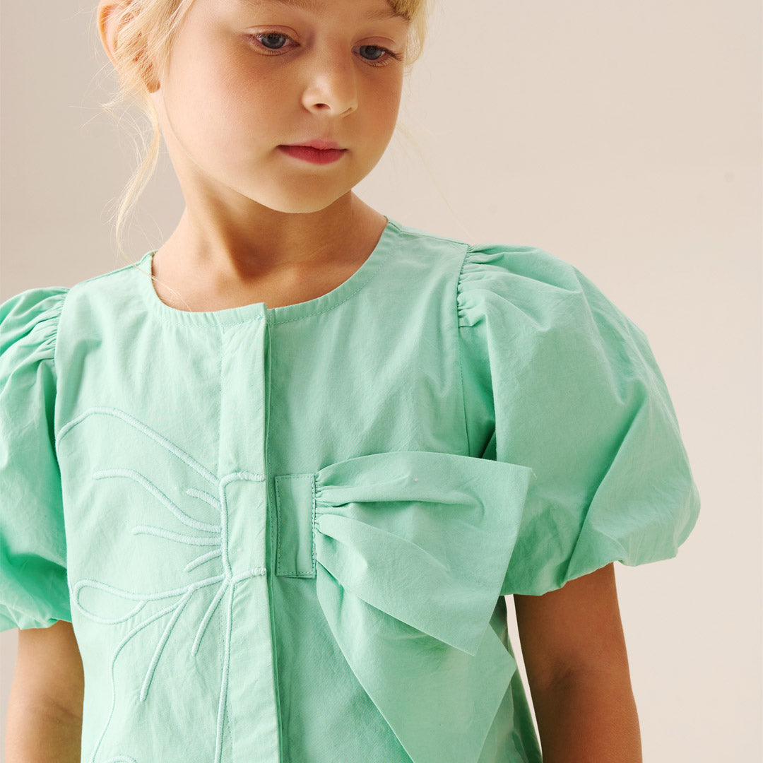 Angel & Rocket Girls Solid Green Cotton Tops