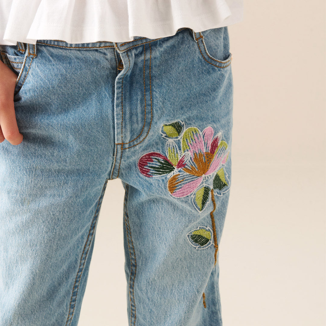 Millie Embroidered Flared Denim Jeans