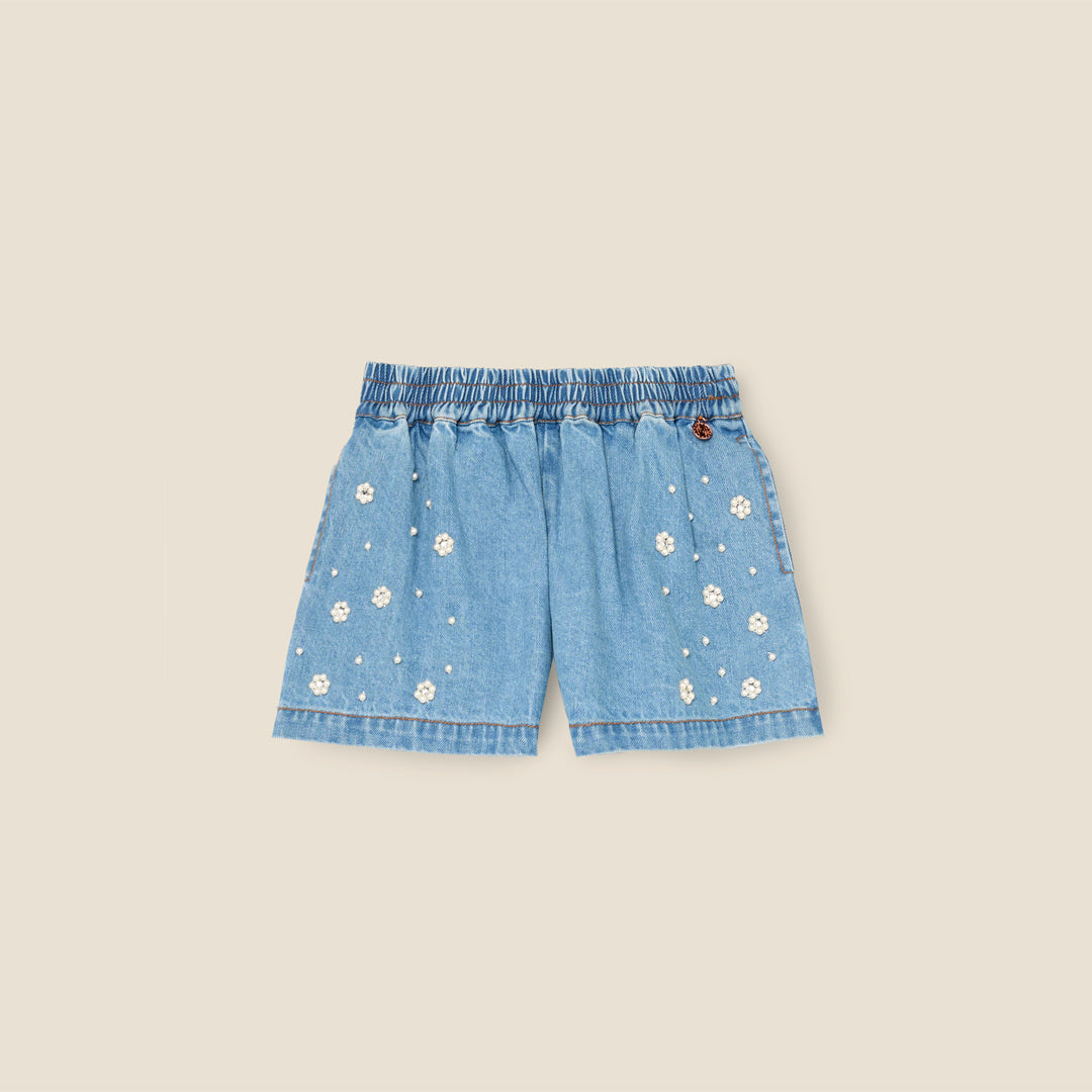 Zeta Embellished Denim Shorts