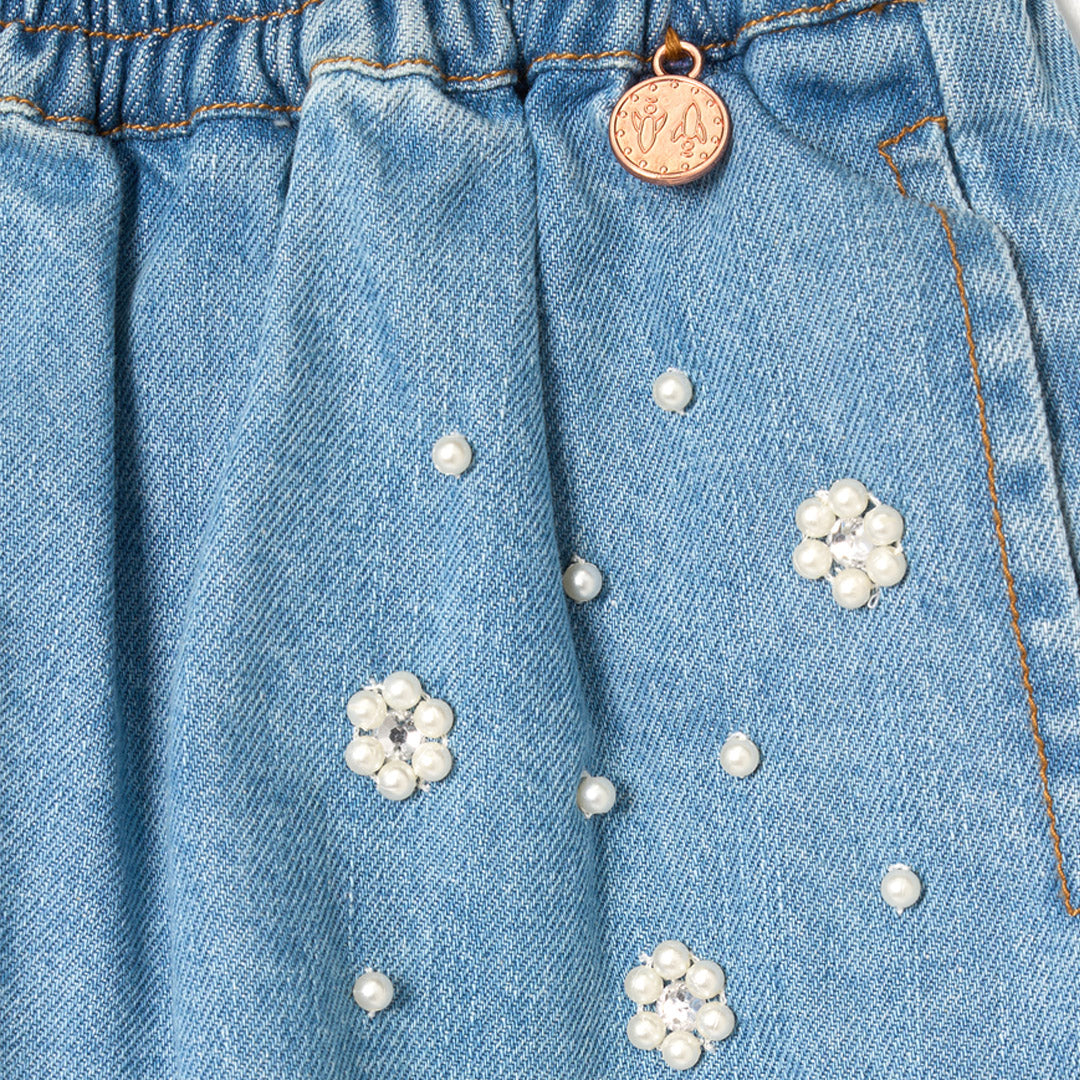 Zeta Embellished Denim Shorts