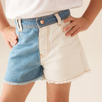 Rafaela Contrast Wash Denim Shorts