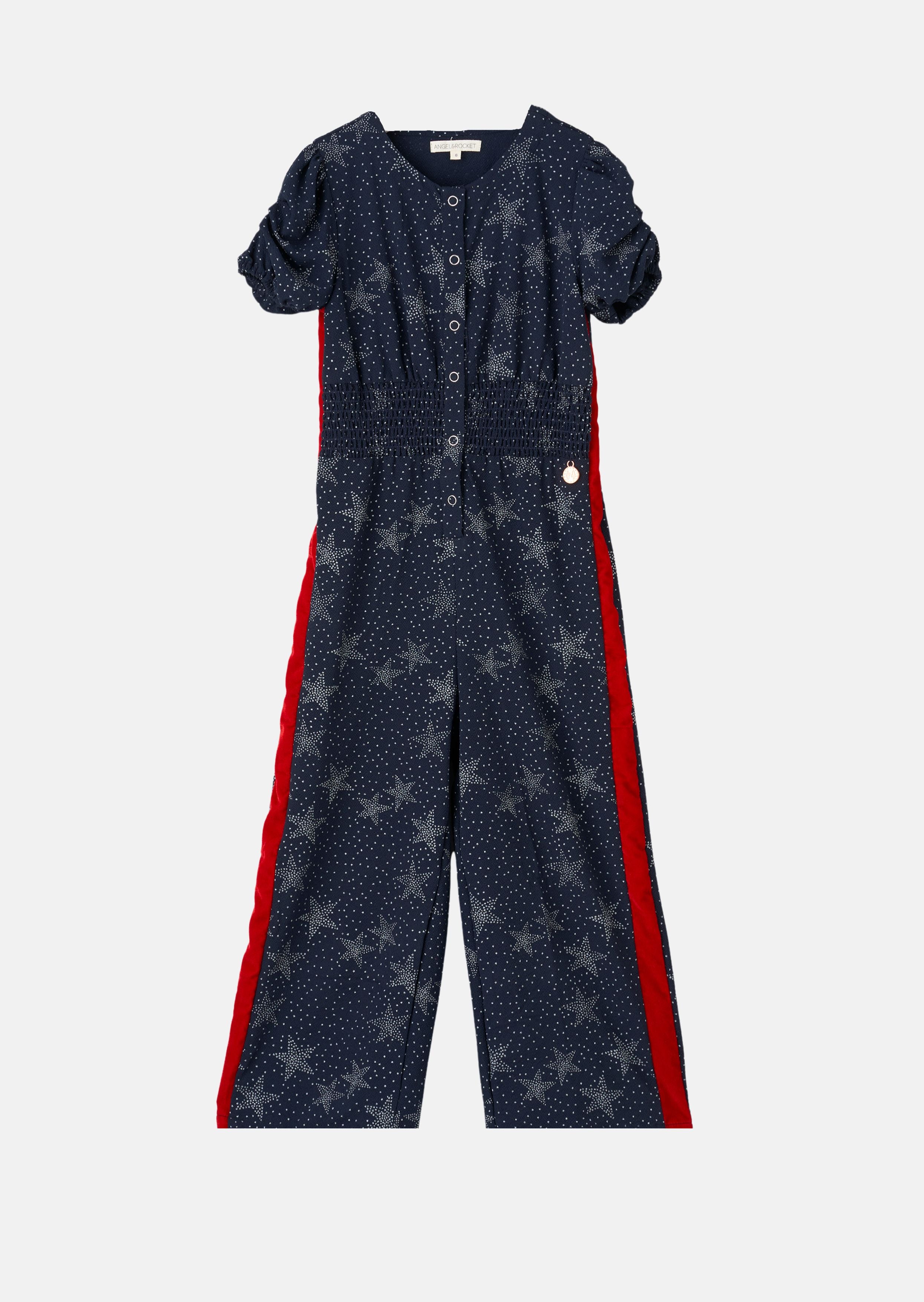 Girls Star Printed Navy Jumpsuit