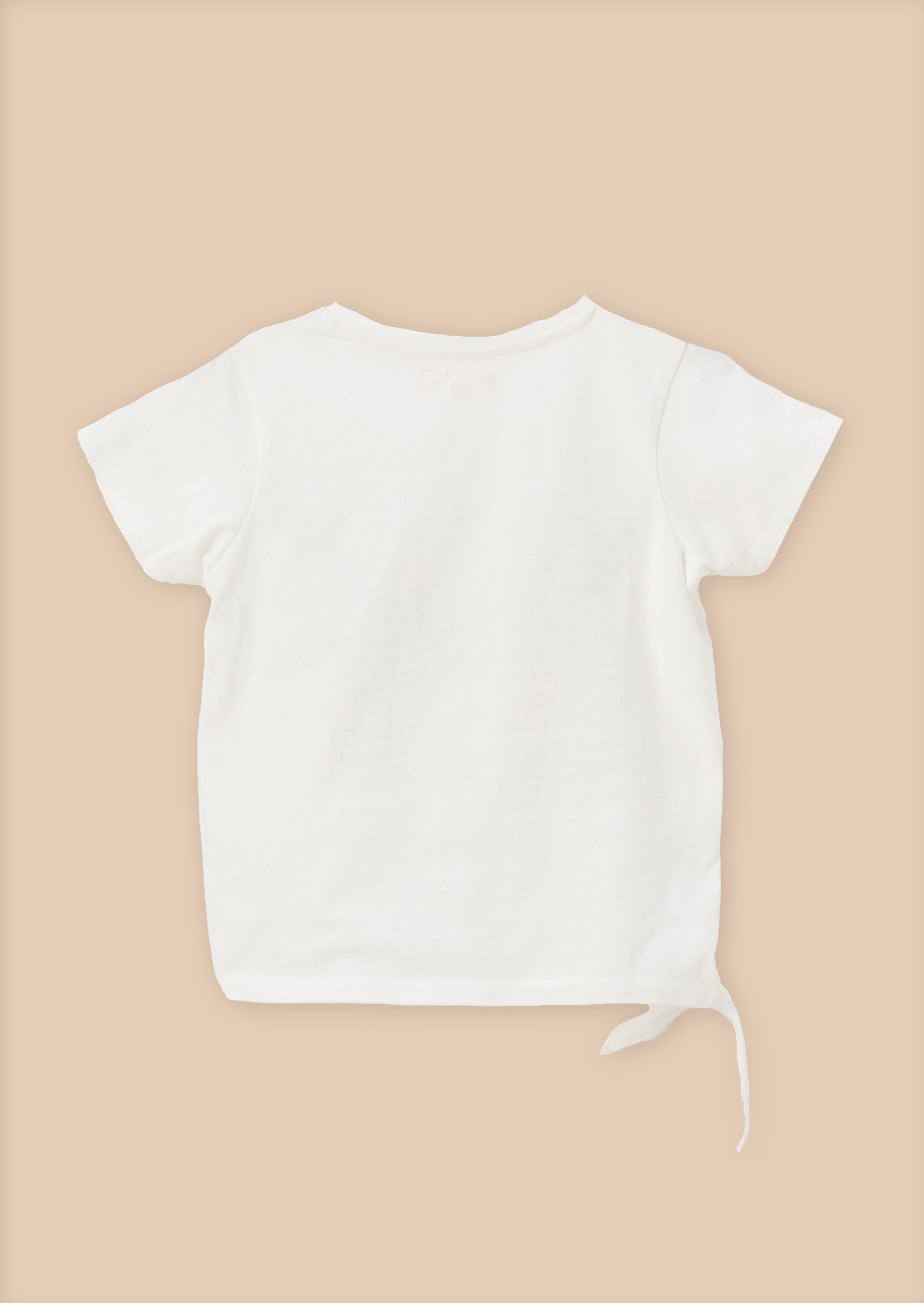 Slogan Printed Girls White T-Shirt