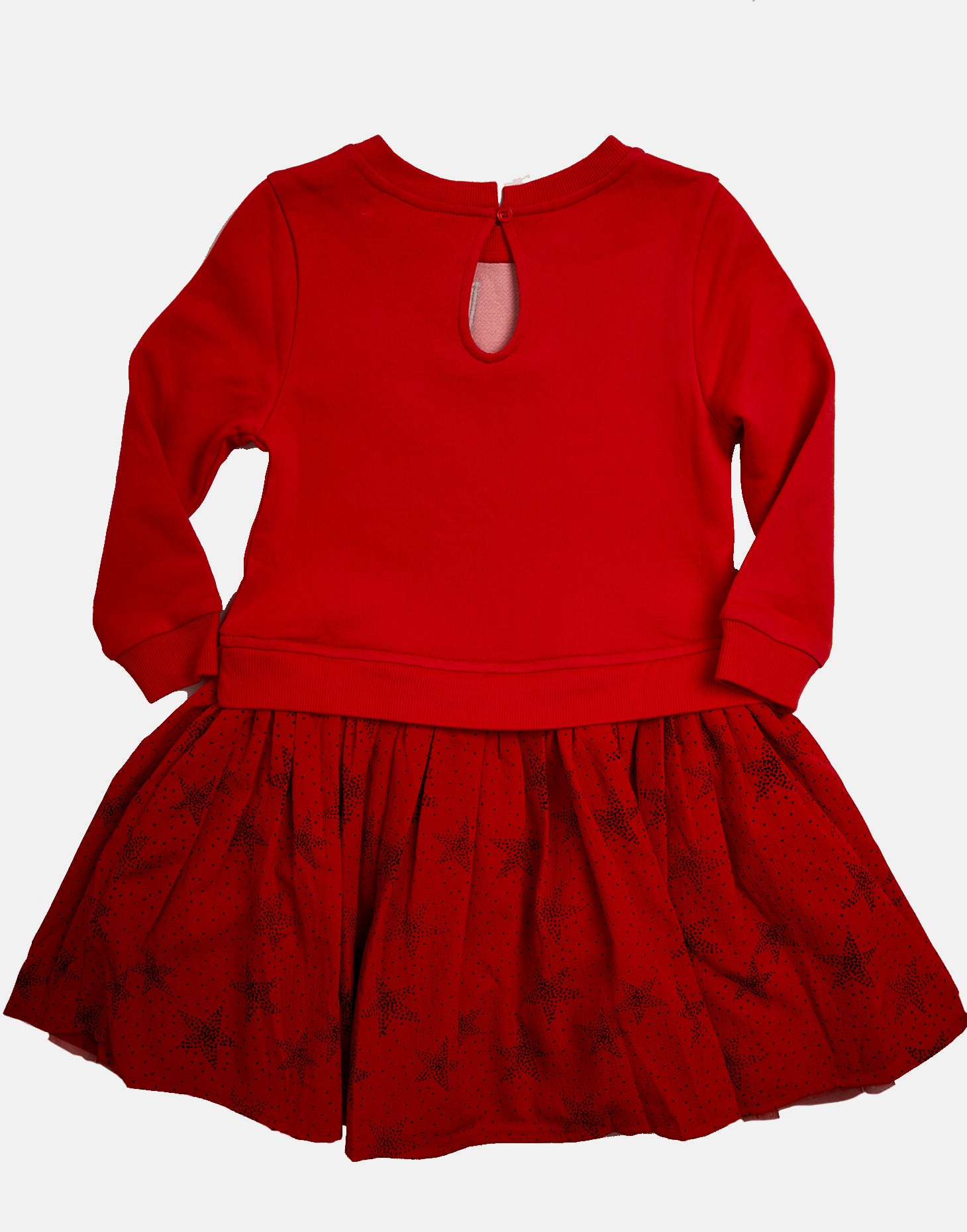 Girls Star Printed Red Sweat Dress