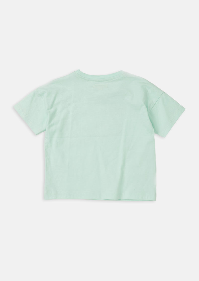 Girls Cool Vibes Printed Blue T-Shirt