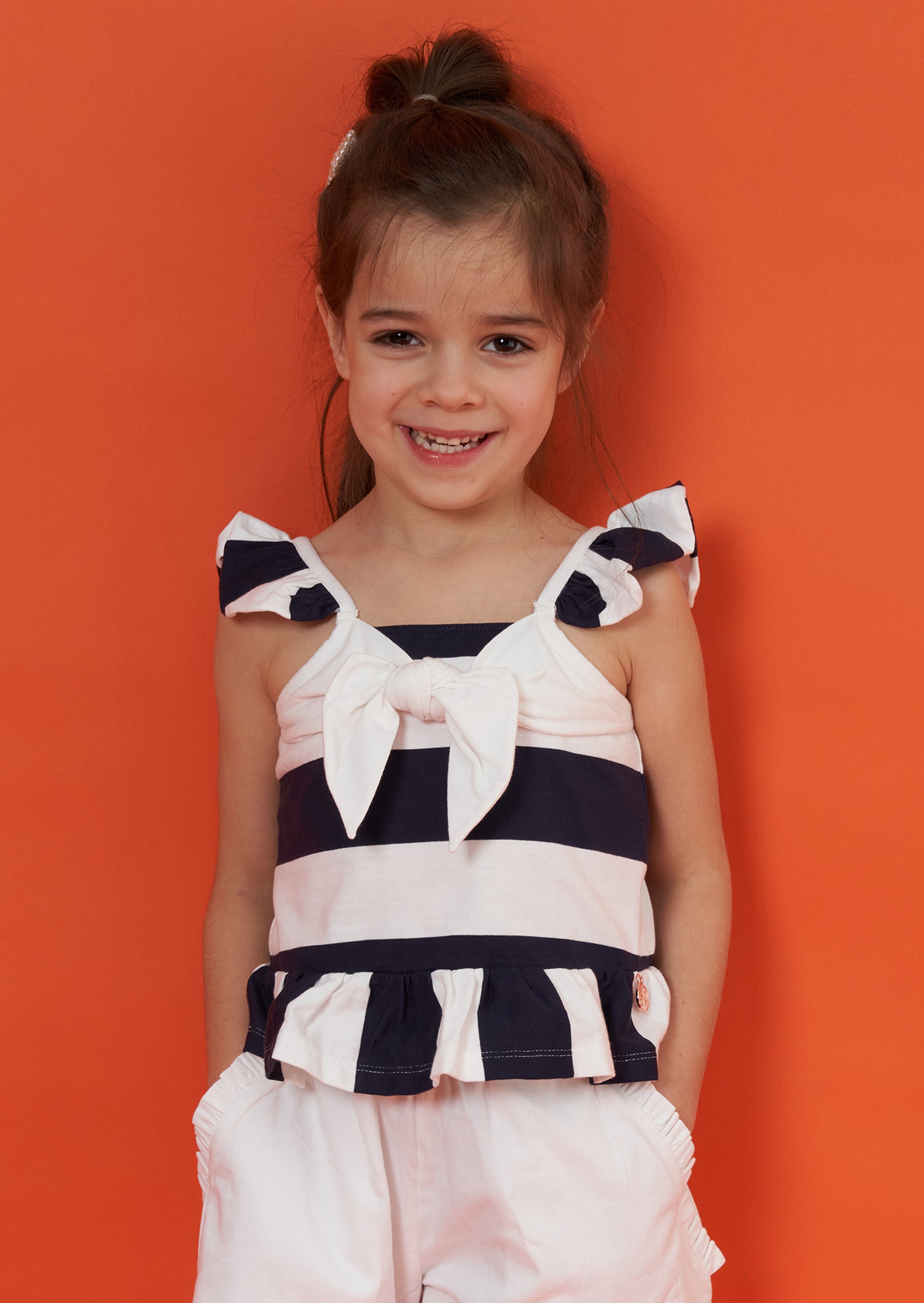 Billie Jersey Stripe Bow Vest